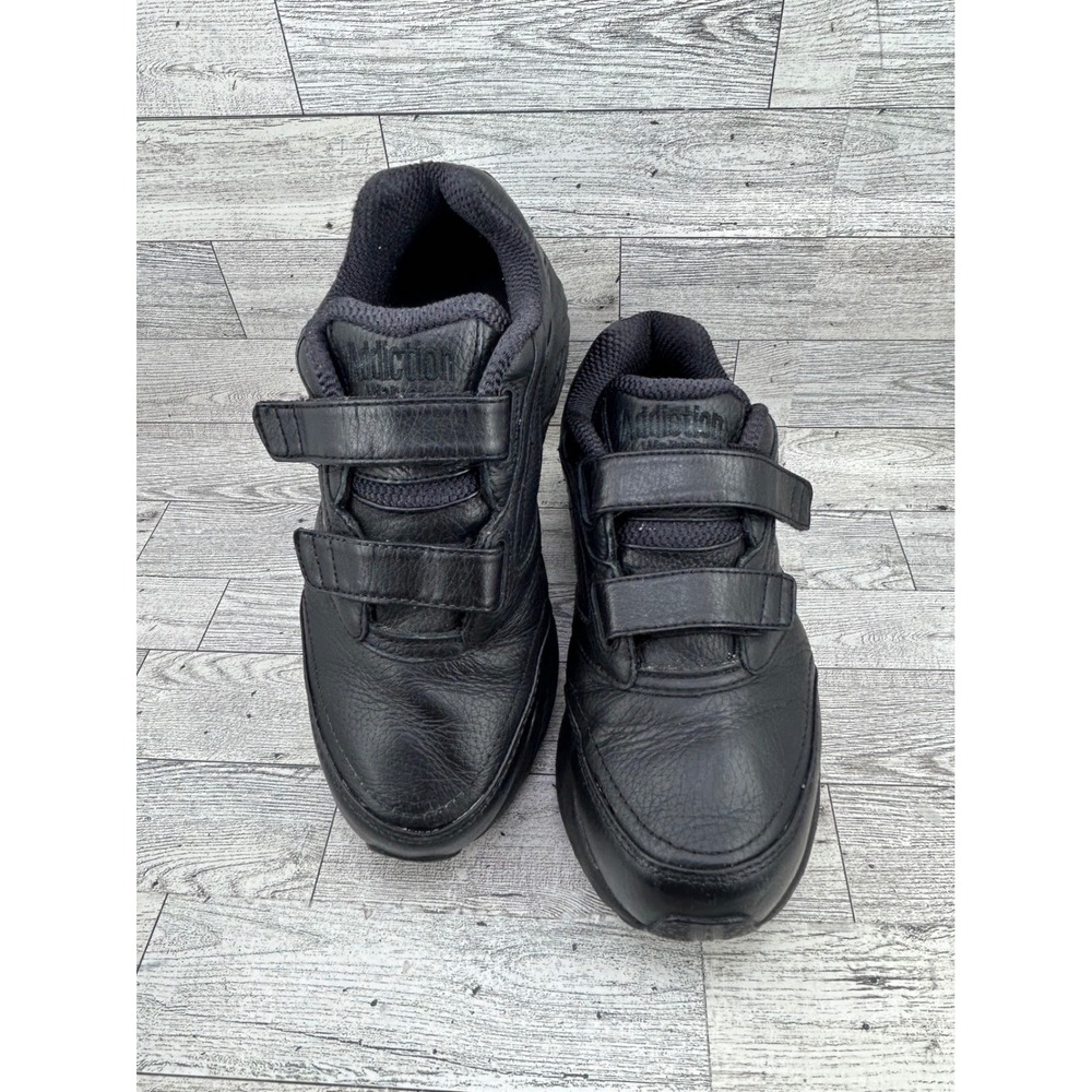 Brooks Addiction Walker V-Strap Black Leather Walking‎ Shoes Women Size 8.5D